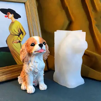 Rozkošný pes King Charles Hound Model Silikonová forma 3D zvířecí sádrová cementová epoxidová pryskyřice Ornament Řemesla Nástroje pro výrobu, bytové dekorace 10 nejlepší prodej silikonové formy na sádru - №7