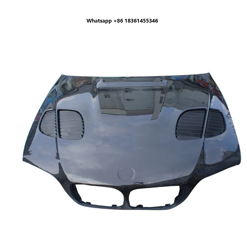 

For 3 Series E46 (Black) Four-Door Models New Carbon Fiber Front Hood with Honeycomb Design