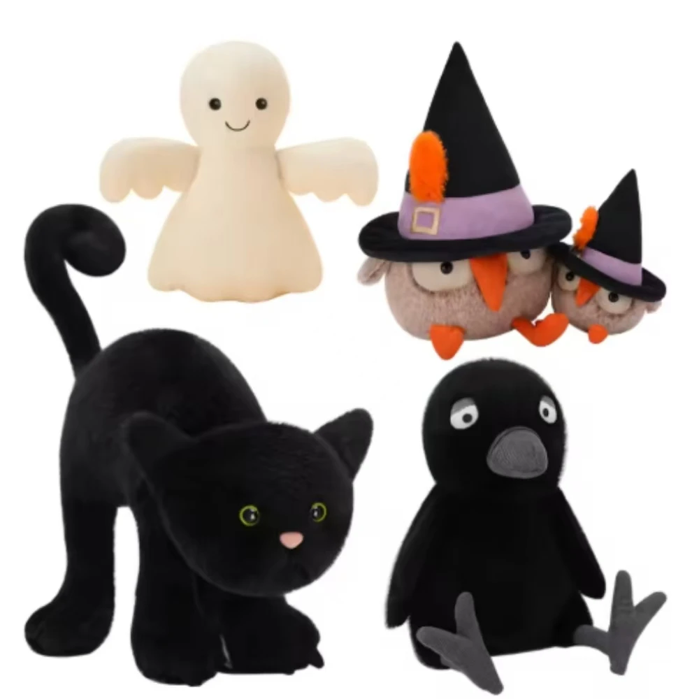 Halloween Scary Cat Ghost Owl Crow Doll Kawaii Plush Toy Doll Cartoon Anime Cute Children Christmas Gifts