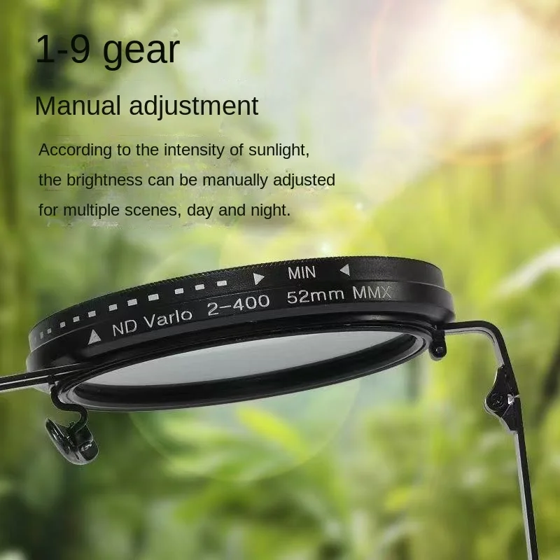 ND9 Rotating Adjustable Brightness Light Reducing Sunglasses Retro Double Bridge Outdoor Travel Driving UV400 Premium Sunglasses