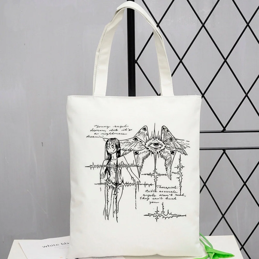 Y2k Girls tote bag grocery foldable bolsas de tela shopper canvas  femme