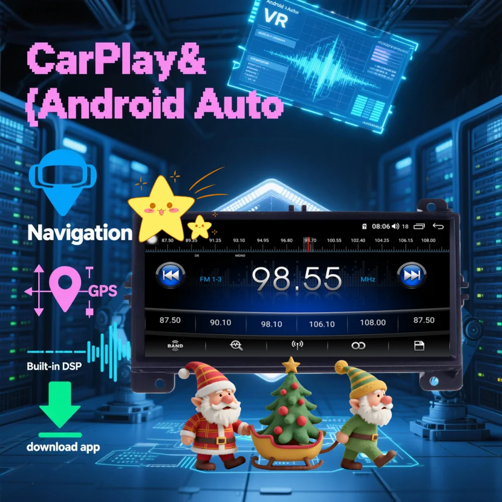 

For Jeep Wrangler commander compass Grand Cherokee 2008-2017 Android 13 Wireless CarPlay Car Audio Car GPS Navigation Bluetooth