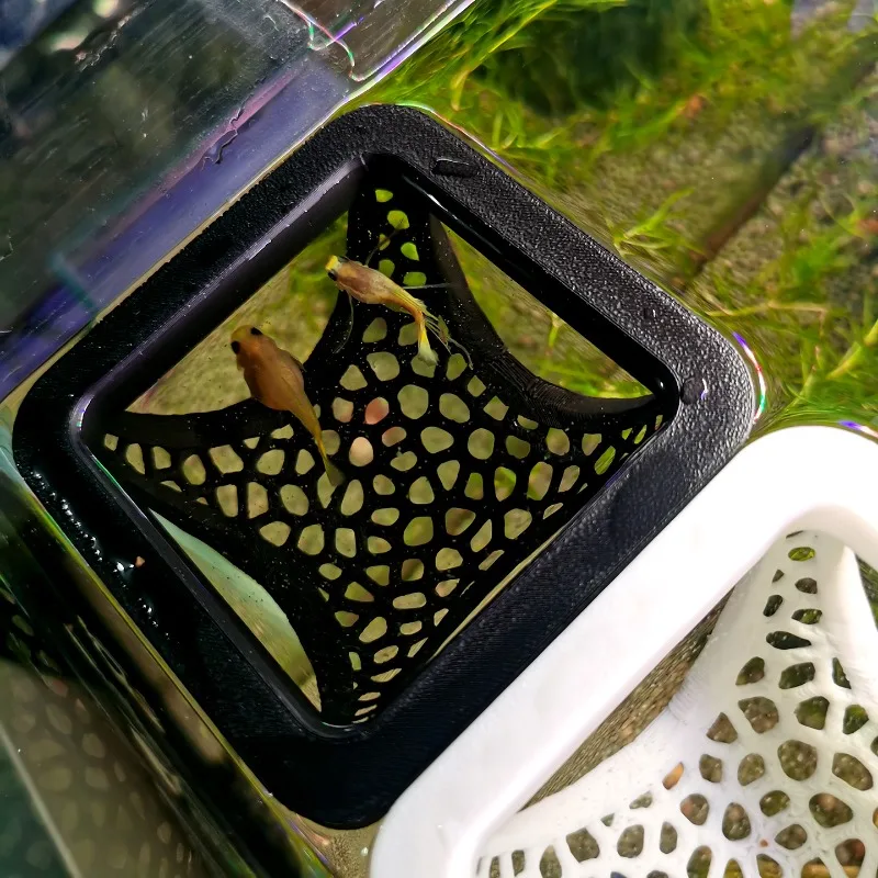 Aquarium Floating Cave Fish Shrimp Hideout Shelter 3-in-1 Hammock Feeding Ring & Resting Spot for Betta Small Aquatic Pets