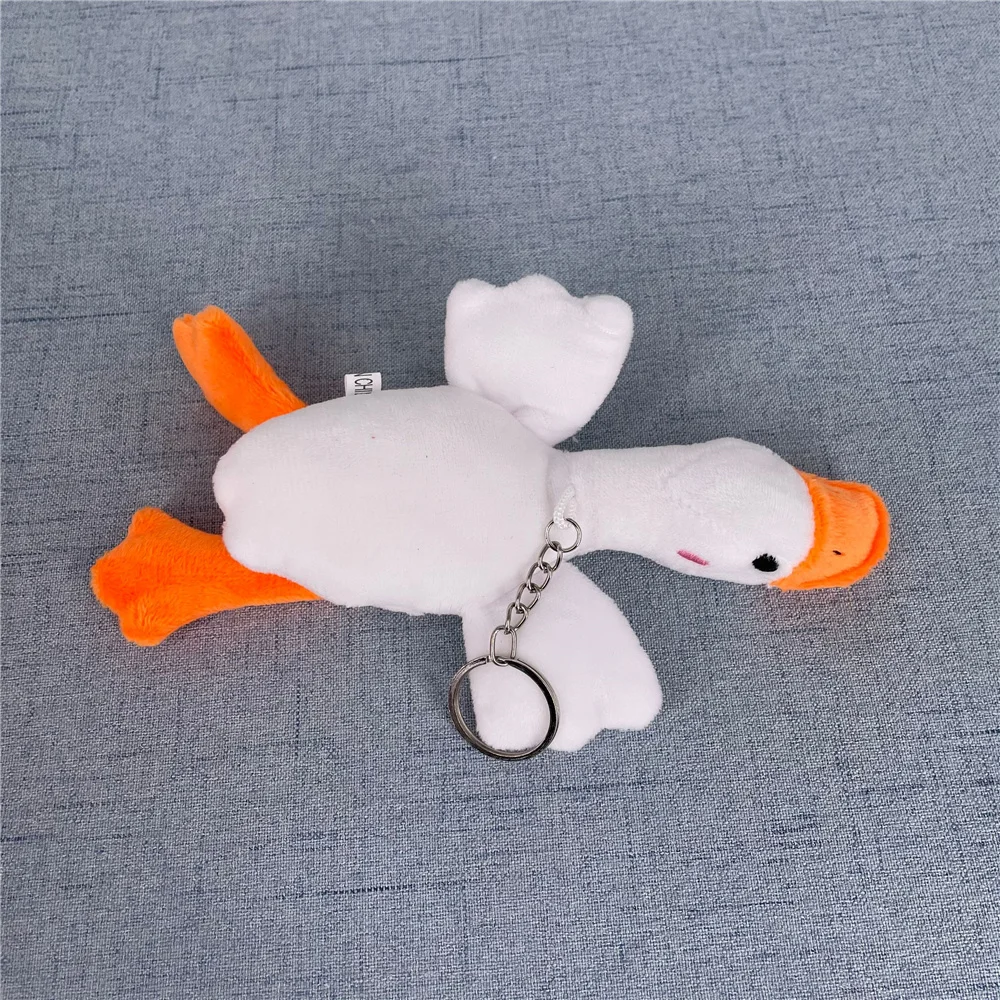 11CM Cute Small White Duck Plush Doll , Key Chain Toy