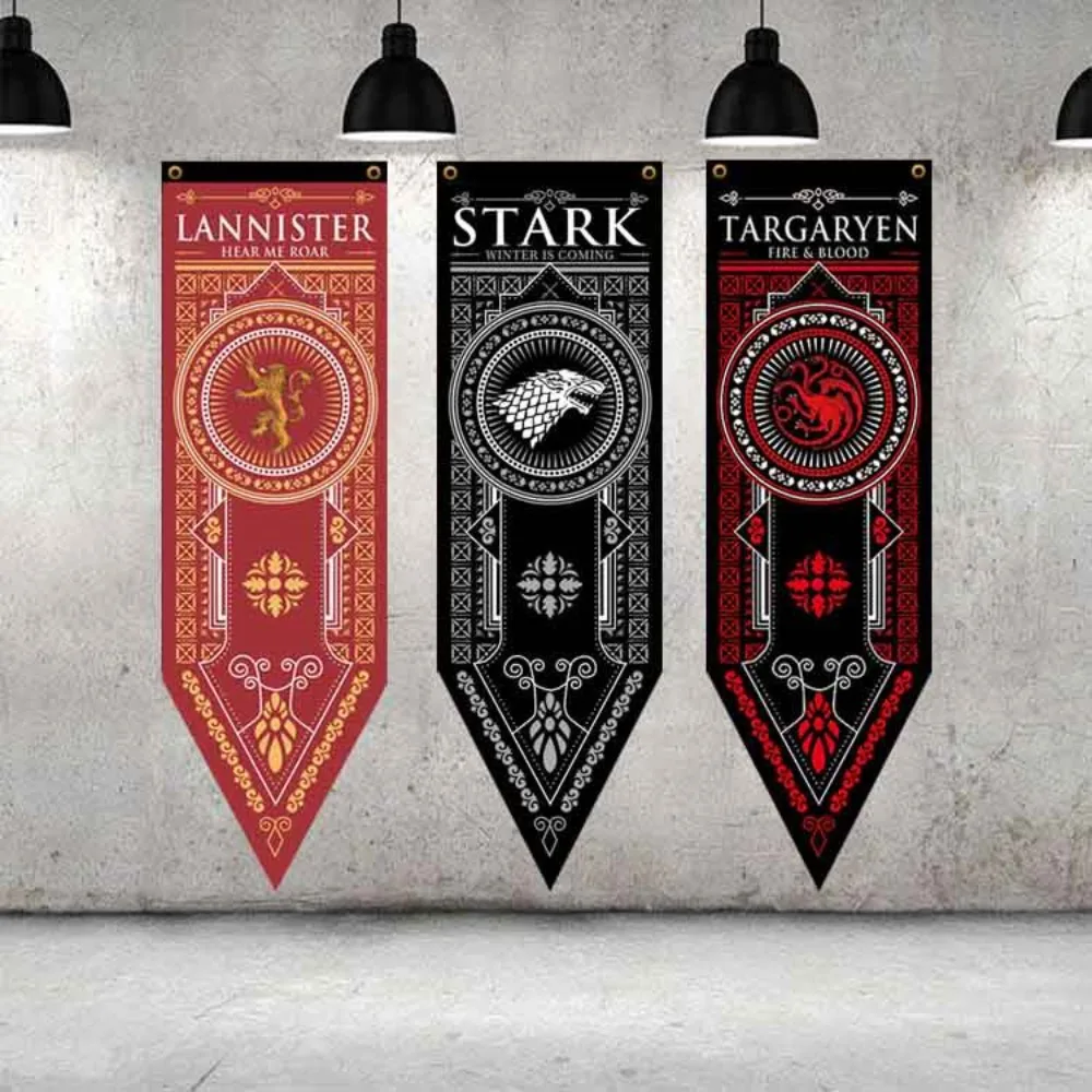 45*150cm Game of Thrones Tapestry - Decorative Flag - Bar Theme Color Wall Hanging Flag, Home, Outdoor, Yard, Garden Decorations