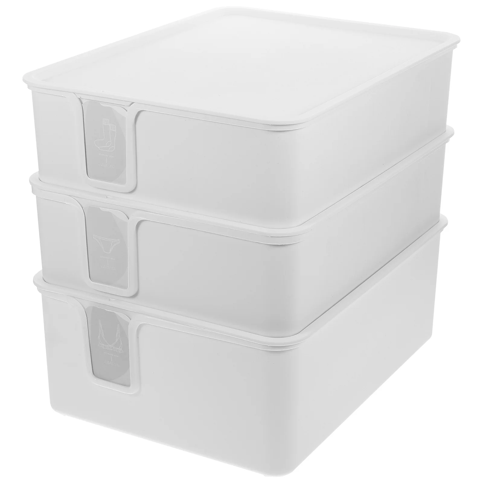 

3Pcs Sock Organizer Underwear Storage Case Bra Box Stackable Wardrobe Containers Multifunctional Organizer Underwear Box