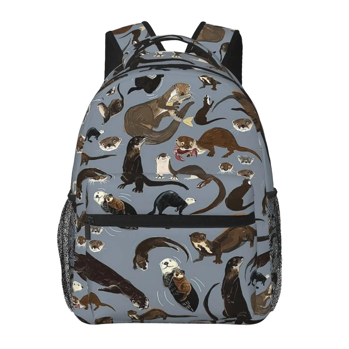 Old World Otters Backpacks Boys Girls Bookbag Students School Bags Cartoon Laptop Rucksack Shoulder Bag Large Capacity