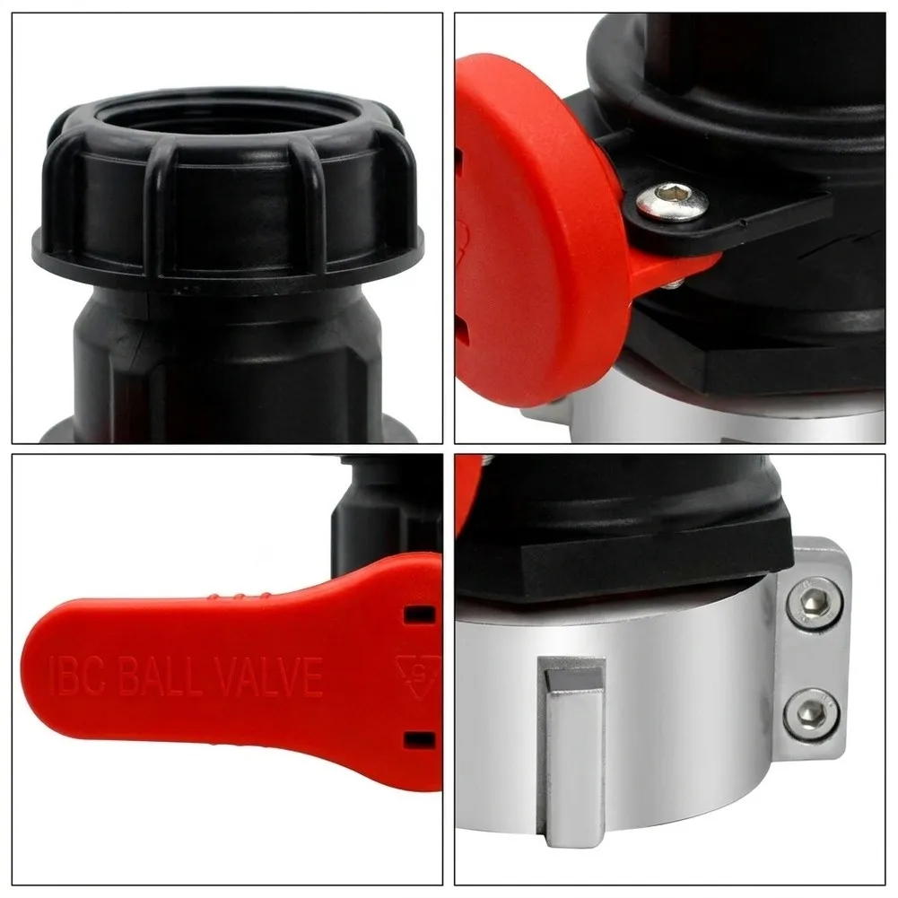 For-IBC Tote Valve Adapter S75x6 NPT DN50 Tote Tank Drain Ball Valve Connector-IBC Tank Container Ball Valve Switch Valve