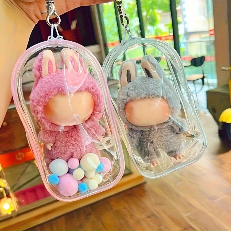 1 قطعة دمية شفافة واقية ألعاب محمولة كابل بيانات سماعة المنظم الغبار صندوق تخزين الدمية الملحقات