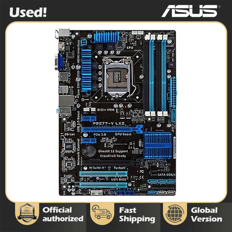 Asus P8Z77-V LX2  Desktop Motherboard Z77 Socket LGA 1155 i3 i5 i7 DDR3 32G SATA3 USB3.0 ATX