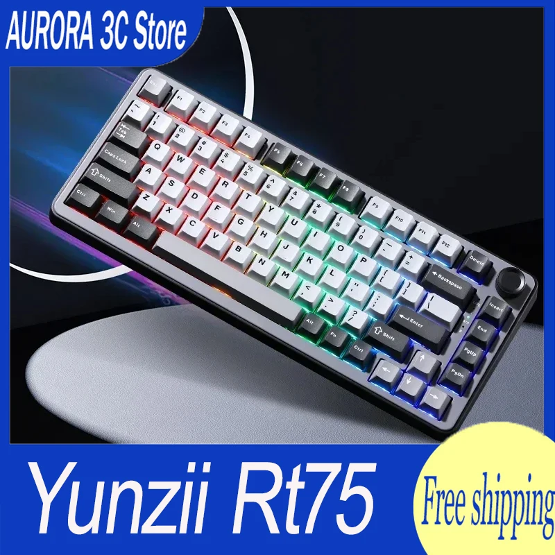 

Yunzii Rt75 Wired Magnetic Switch Keyboard 82 Keys Hot-Swap Keyboard Adjustable Key Range Gamer Keyboard Custom Gaming Keyboard