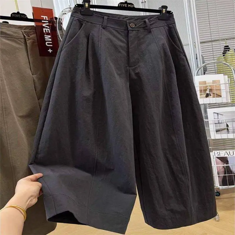 

Summer plus Size 300 Pounds 2026 New American High Street Loose Wide Leg Knife Pants Long Trousers Men Casual Pants