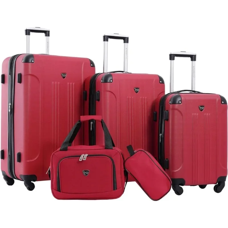 Expandable Spinner Luggages, Red, 5 Piece Set