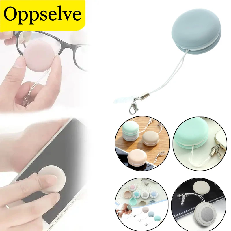 Mini Round Portable Phone Screen Cleaning Wipes Glasses Lens Cleaner With Dust Plug For iPhone Samsung XiaoMi iPad Screen Wipe