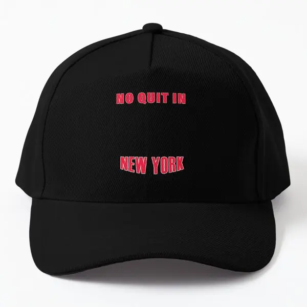 No Quit In New York  Baseball Cap Hat Mens Sport Boys Czapka Fish Summer Solid Color Women Casquette Printed Snapback Black