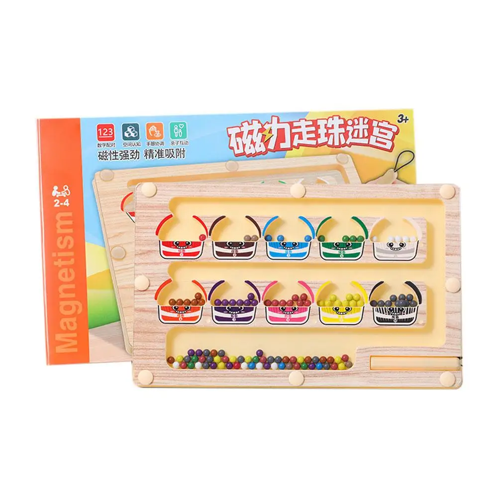 2 in 1 Magnetic Color Sorting Maze & Drawing Board Toddler Montessori Toys Number Matching Learning Counting Montessori Toys