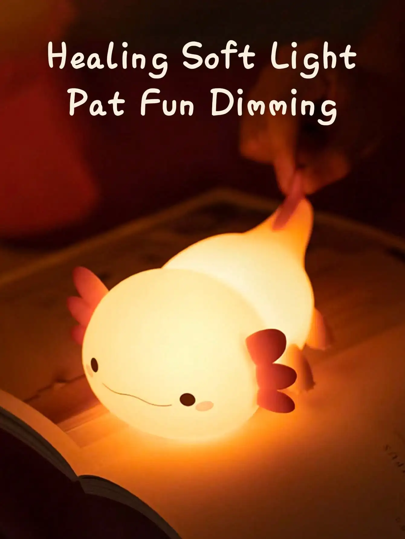 Creative Salamander Silicone LED Tap Light, 3 Brightness Levels, Long-Lasting Battery for Home & Gift