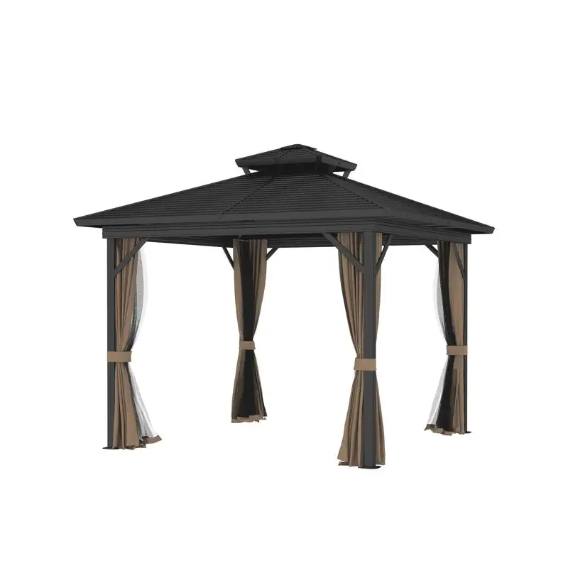 BBQ Cooking Pergola - Outdoor Kitchen Canopy for Grilling & Dining, Weather-Resistant Patio Shade Structure