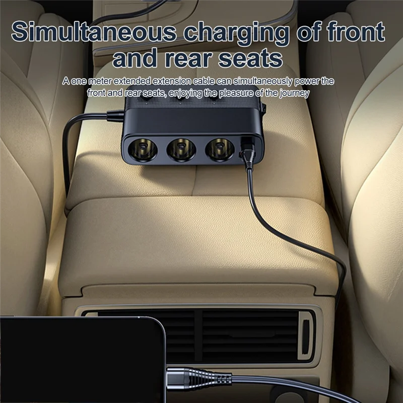 

APPLIA-Car Charger Adapter 127W With PD QC3.0 USB & Type-C Ports Splitter LED Display - Model C28