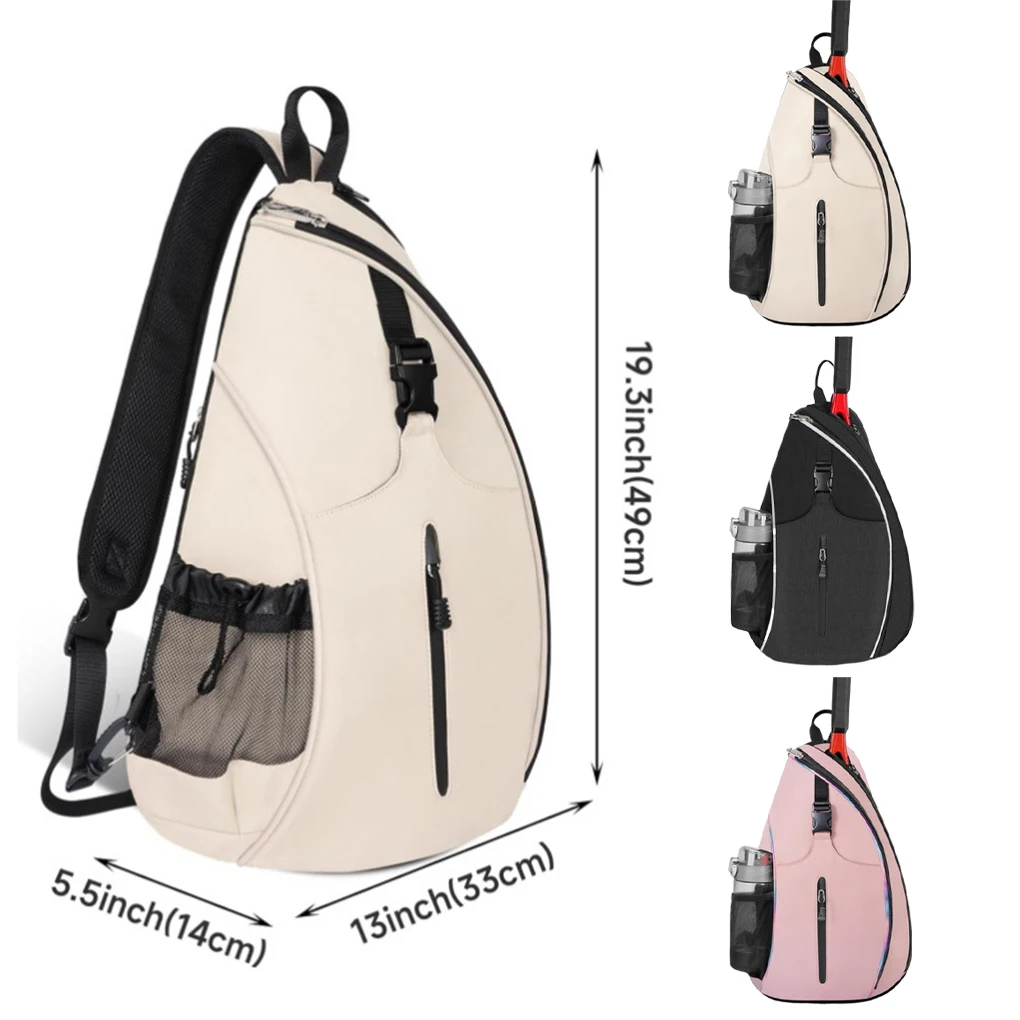 Borsa a tracolla da tennis di grande capacità per attività all'aperto Borsa a tracolla resistente e durevole da badminton rosa