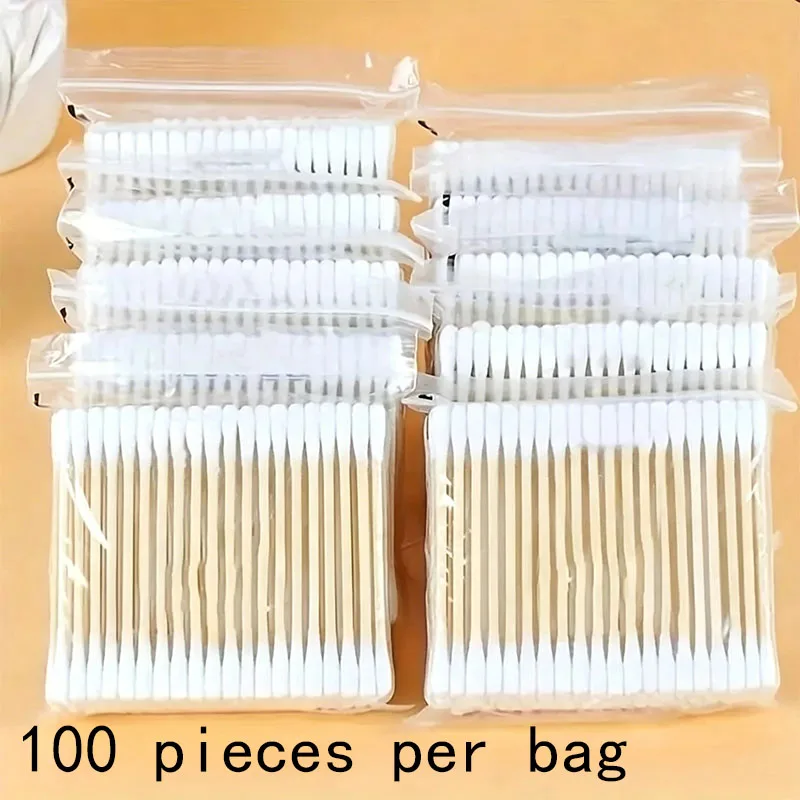 100-5000 Stück Doppelköpfige Holzstäbchen Geruchlose Wattestäbchen, für Make-up-Entfernung und Ohrenreinigung Geeignet