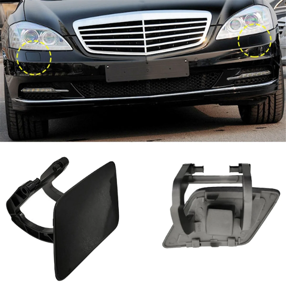 Car Right Front Bumper Headlight Washer Spray Nozzle Cover 2218801405 for Mercedes-Benz S Class W221 2009-2013