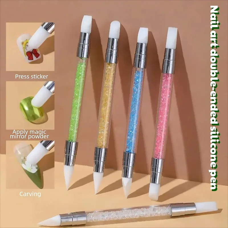 Новая двусторонняя силиконовая ручка-аппликатор для страз и нейл-арта DB05