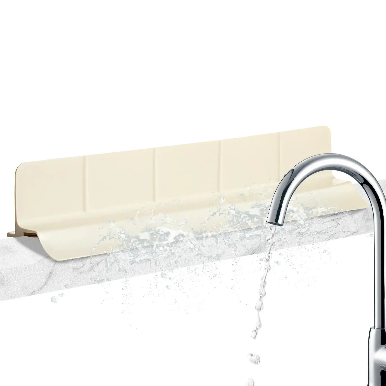 

Splash Guard For Sink Silicone Kitchen Sink Water Guard 22.8 Inch Protector With Suction Cups For Home Office Counter Bathroom