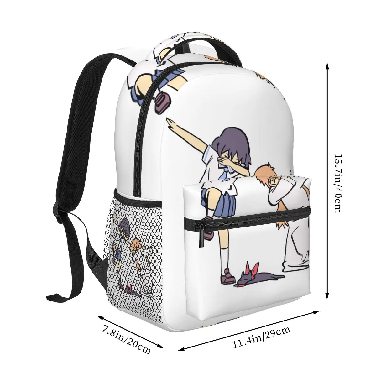 Scene Of Nano And Hakase Dabbing Azumanga Daioh Backpacks Boys Girls Bookbag Students School Bags Cartoon Rucksack Shoulder Bag