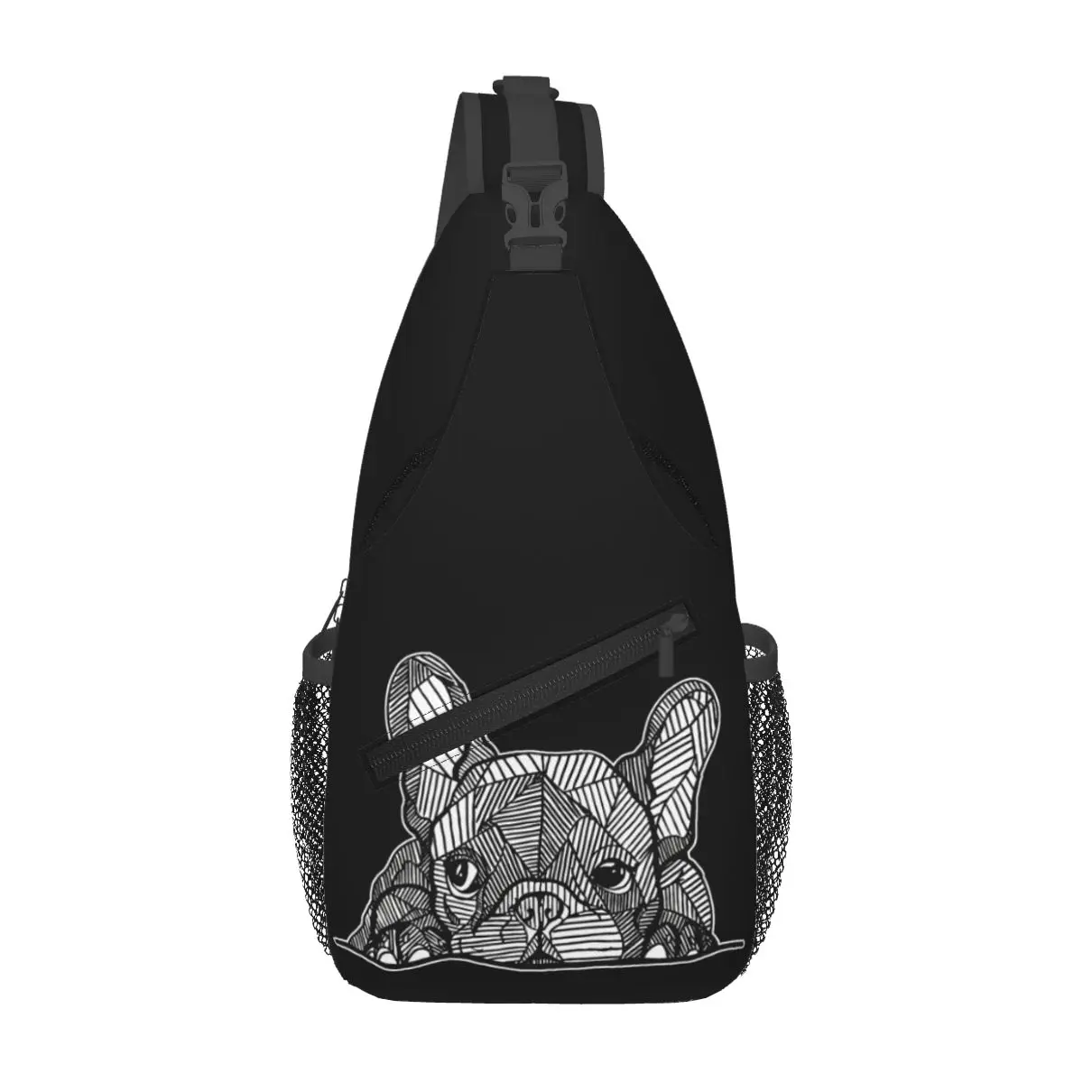 Tas selempang Bulldog Perancis kasual, untuk bersepeda, berkemah, baju anjing kekasih Frenchie, tas punggung selempang dada