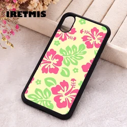 Iretmis Phone Cover Case For iPhone X XS Max XR 11 12 13 PRO MINI 14 15 16 Plus Rubber Silicone Hibiscus Retro Hawaiian Flower