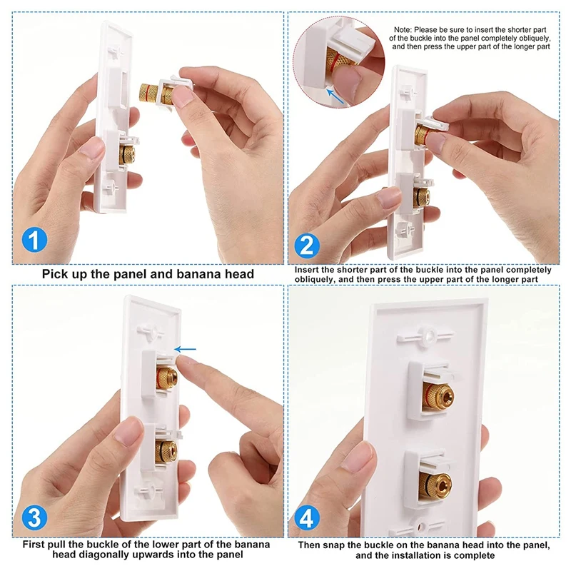 WHQT 12 Pezzi Jack a Banana Binding Post Inserto Jack Keystone, Anelli Neri e Rosso Altoparlante Audio Connettore Keystone Tipo a Vite