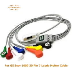 ECG Holter Cable For GE Seer 1000 Recorder Monitor ECG Leads 7 Leadwires Snap IEC Standard 2067634-020