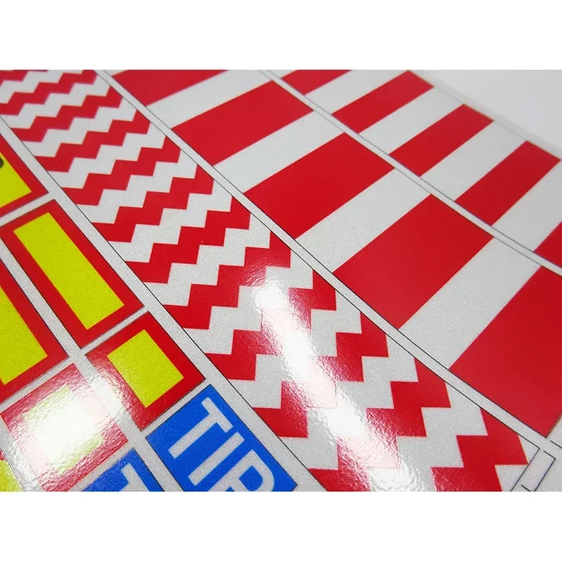 Simulation warning strip Reflective stickers for 1/14 Tamiya RC Truck For scania For man For volvo Car Diy Parts