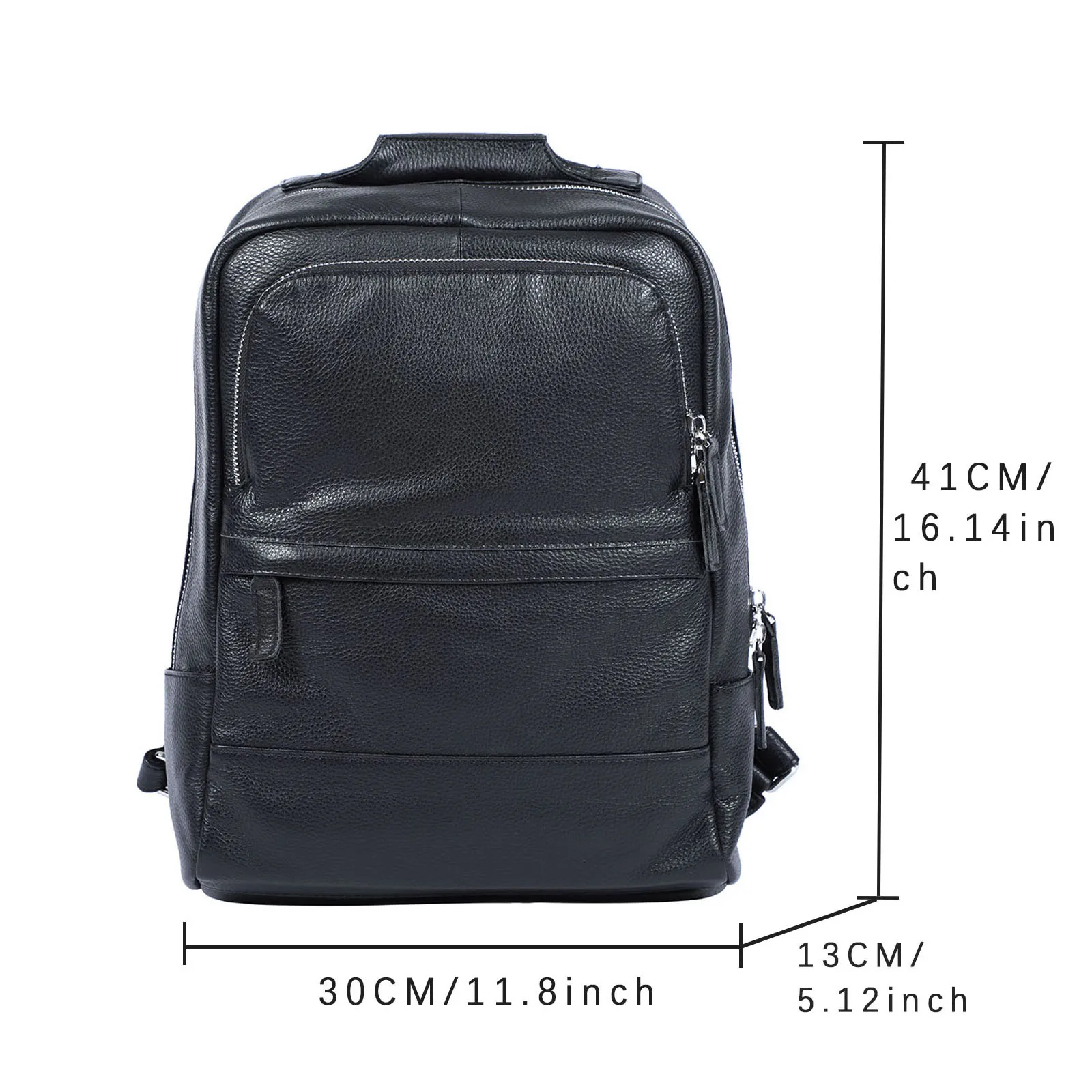 S.WORKER Lässiger Rucksack aus echtem Leder für Herren, 15-Zoll-Laptop-Rucksack aus Rindsleder, handgefertigt, modischer Preppy-Stil, Schultasche – Detail 3