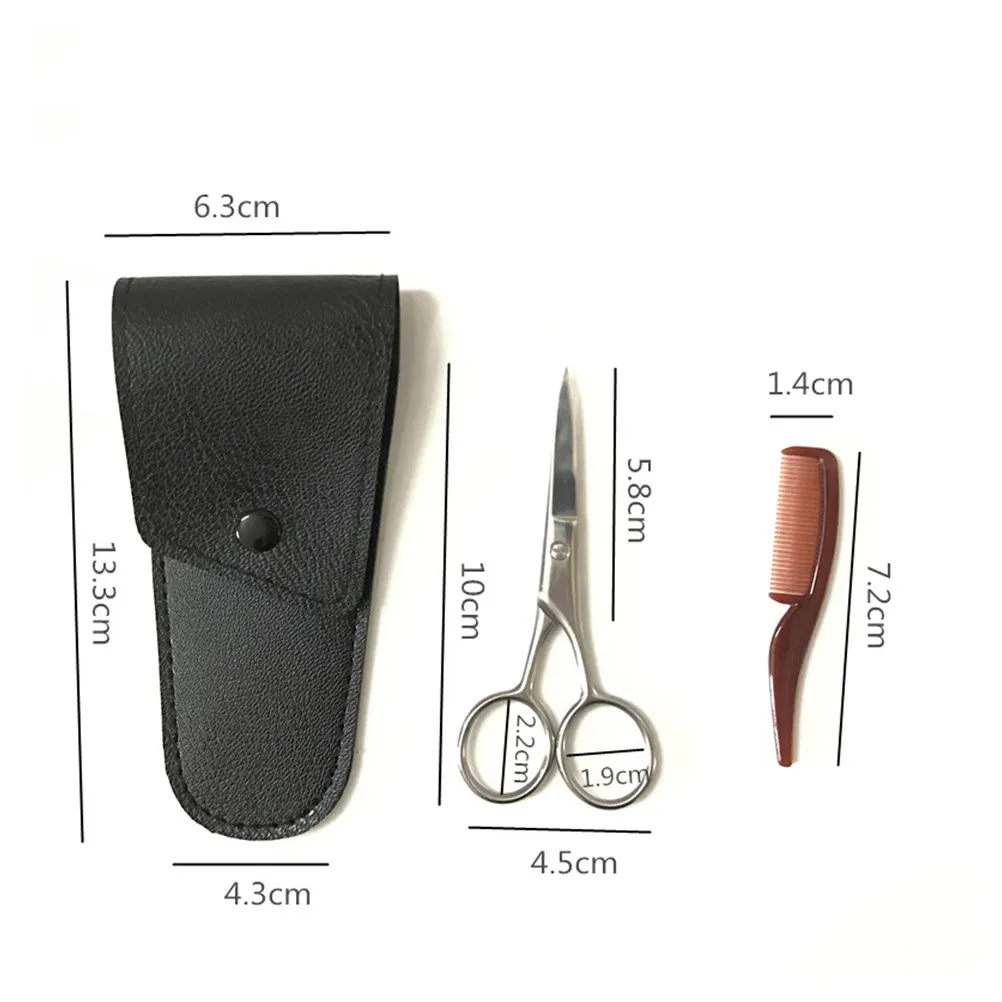 1Set Eyebrow Scissor Stainless Steel Anti-Rust Beard Trimming Scissors Home Salon Mustache Cutter Eyebrow Scissor