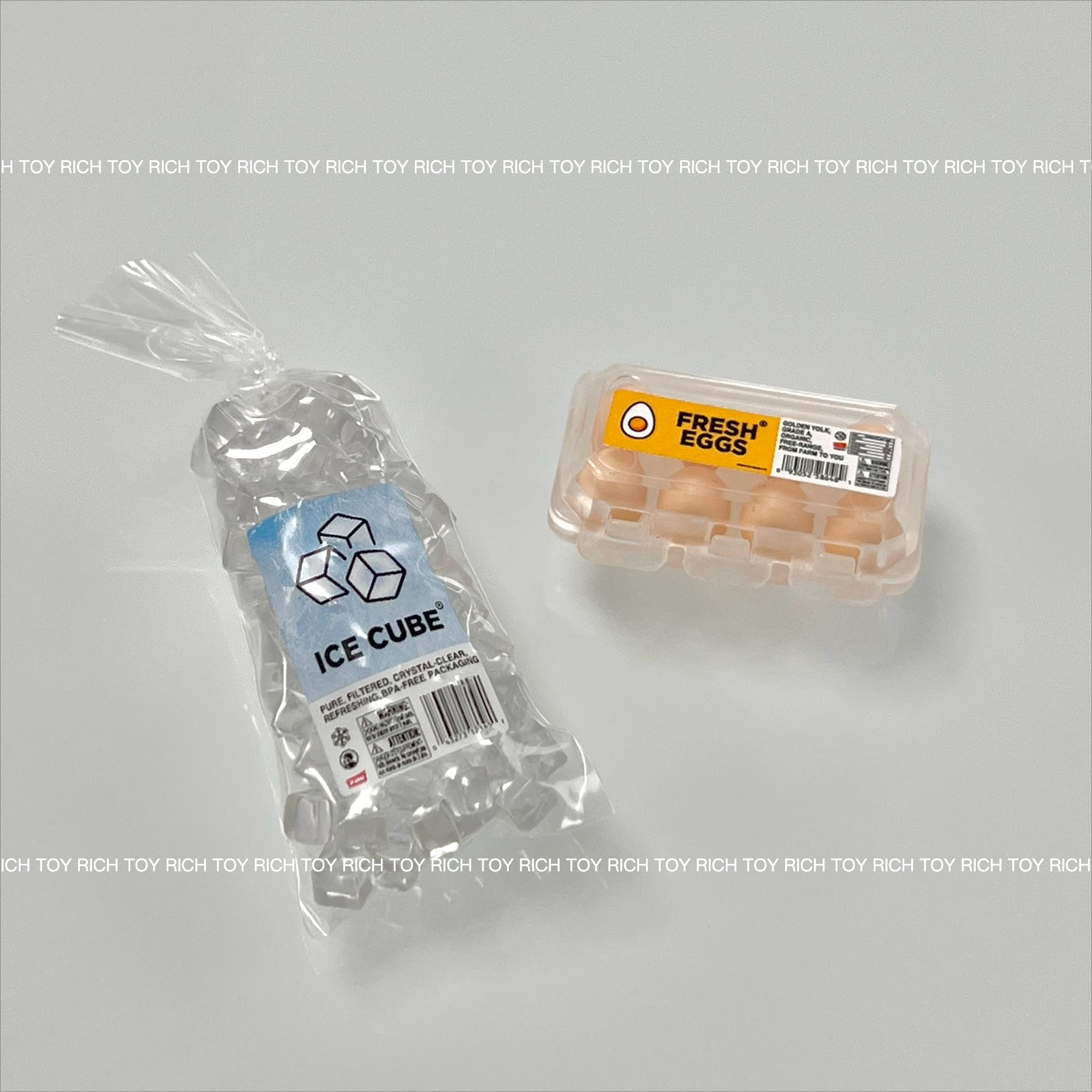 Original Mini Brand Fill The Fridge Luxury Hidd Mini Miniature Toy Ice Cubes Bag Fresh Eggs Carton Mini Kitchen Toy