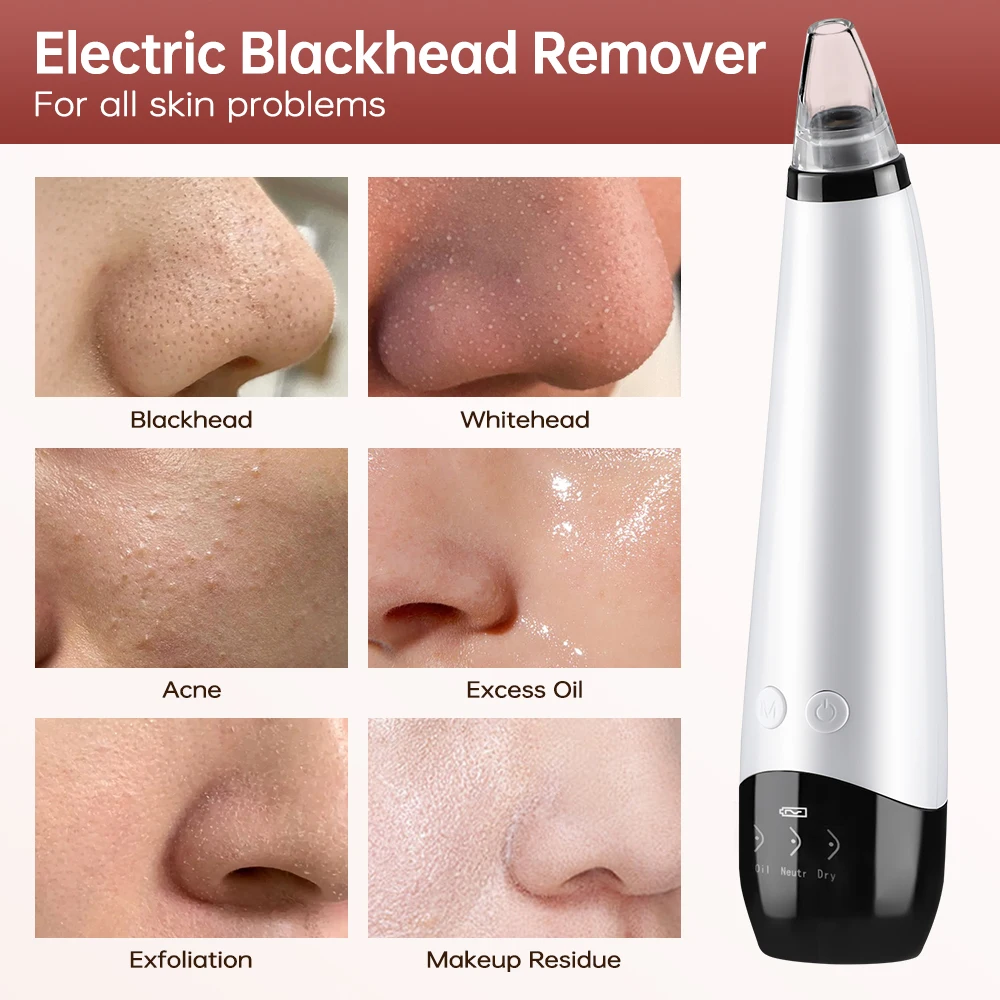 Blackhead Remover 3 Levels Vacuum Suction Electric Pimple Acne Black Head Removal Tool Pore Adsorber Face Cleaner Beauty Device