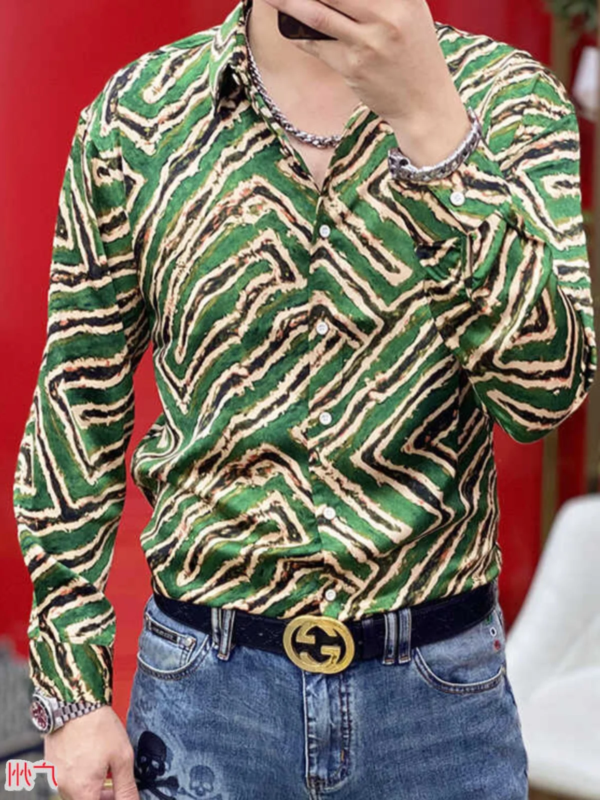 

Faion Urban Men's Long Sve irt Slim Fit Floral Print Casual irt Spring Autumn Season Sli European Sle M Gar...