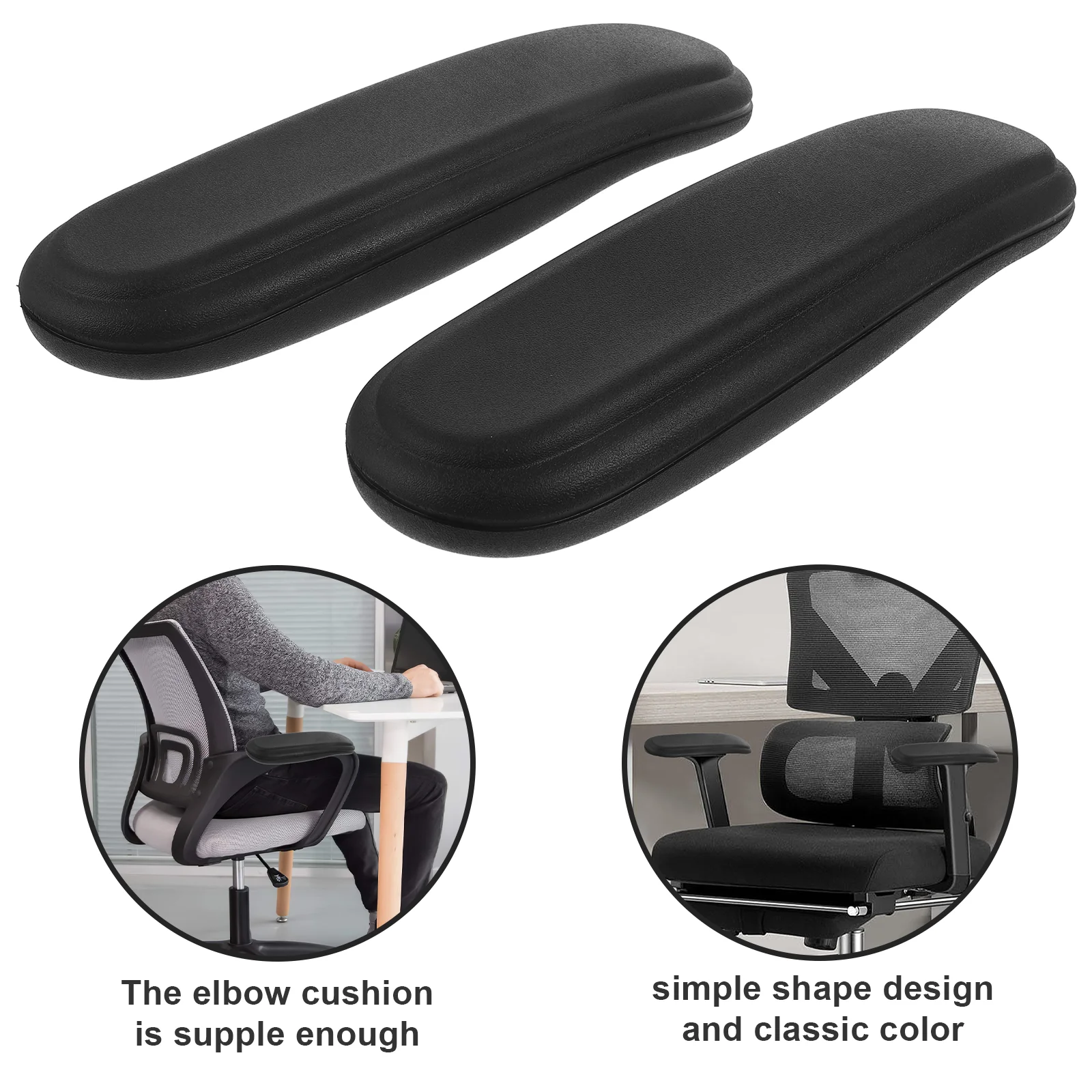 2 Pcs Office Chair Gaming Arm Cushion Non-slip Rest Pad Pads Seat Cover for Black Accessories Covers Armrest Man