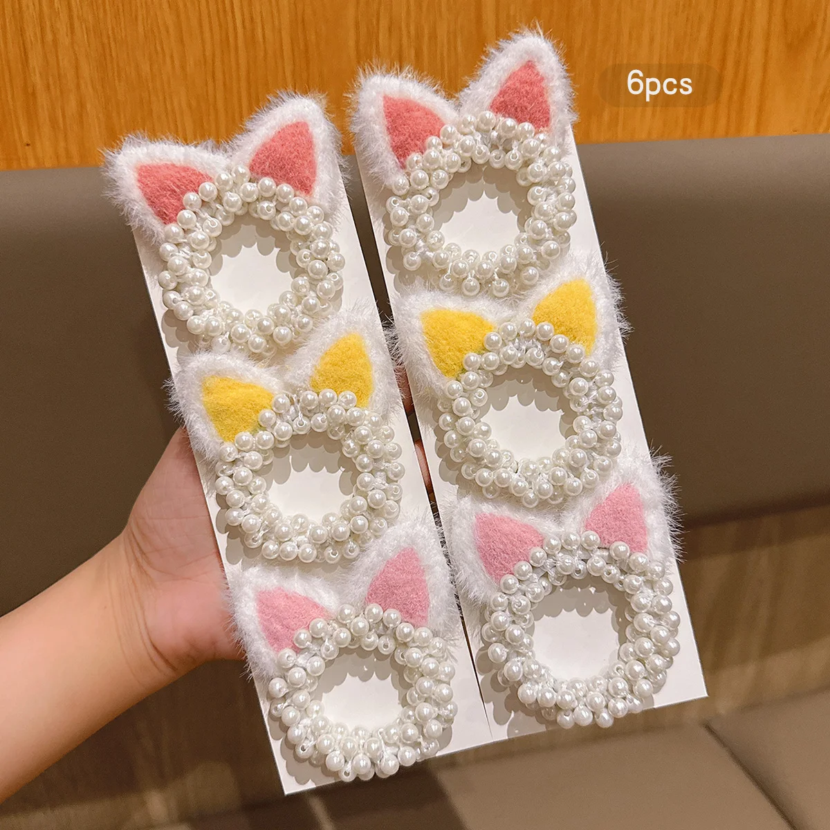 

6 sweet, versatile, cute, three-dimensional Cat's ears (Steamed cat-ear shaped bread) hair loops suitable for daily hair accesso