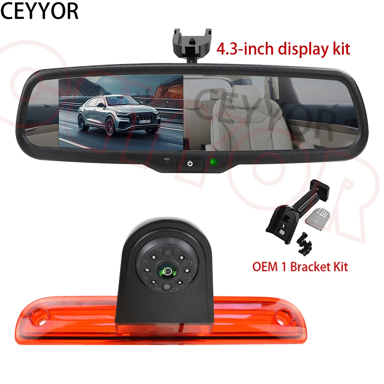 

Applicable to Fiat Ducato，Peugeot Boxe，Citroën Relay/Jumper，Vauxhall Movano. Reverse camera And 4.3-inch display monitoring kit