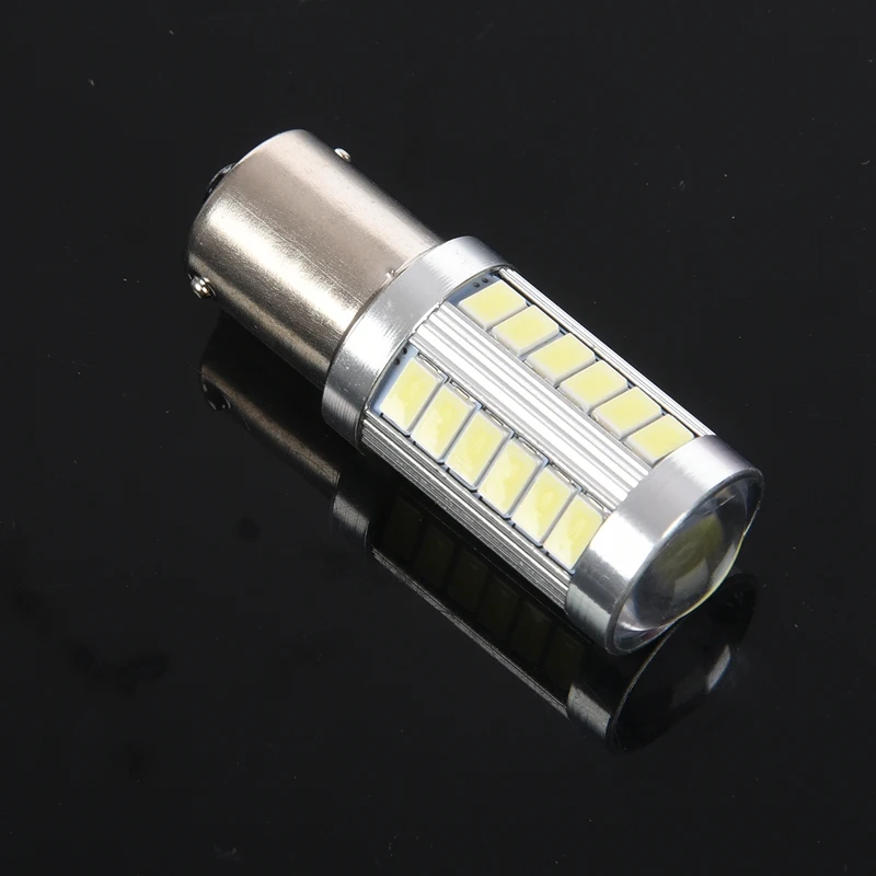 BA15S 12V White LED Sidelight Car Light Bulb 1156 P21W Silver 33-LED Main in Car Light