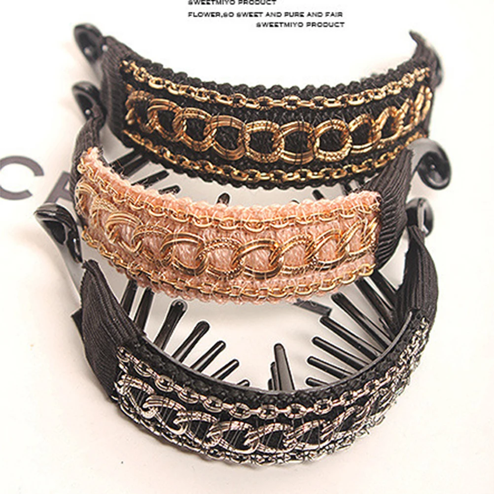 

3 Pcs Hair Barrettes Ponytail Buckle Clip Holder Korean Version Cuff for Women Clips