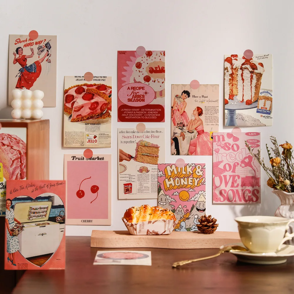 30 pieces of Retro Style Memories Series, Decorative Card Walls, Bedroom Background Walls, Photo Frames, Wall Stickers