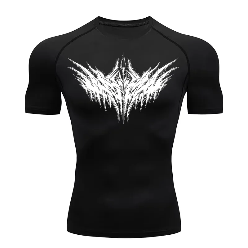 Y2K Kompressionsshirt Herren Fitness Gym Sport Lauf-T-Shirt Rashguard Oberteil Schnelltrocknend Kurzarm-T-Shirt für Männer 933