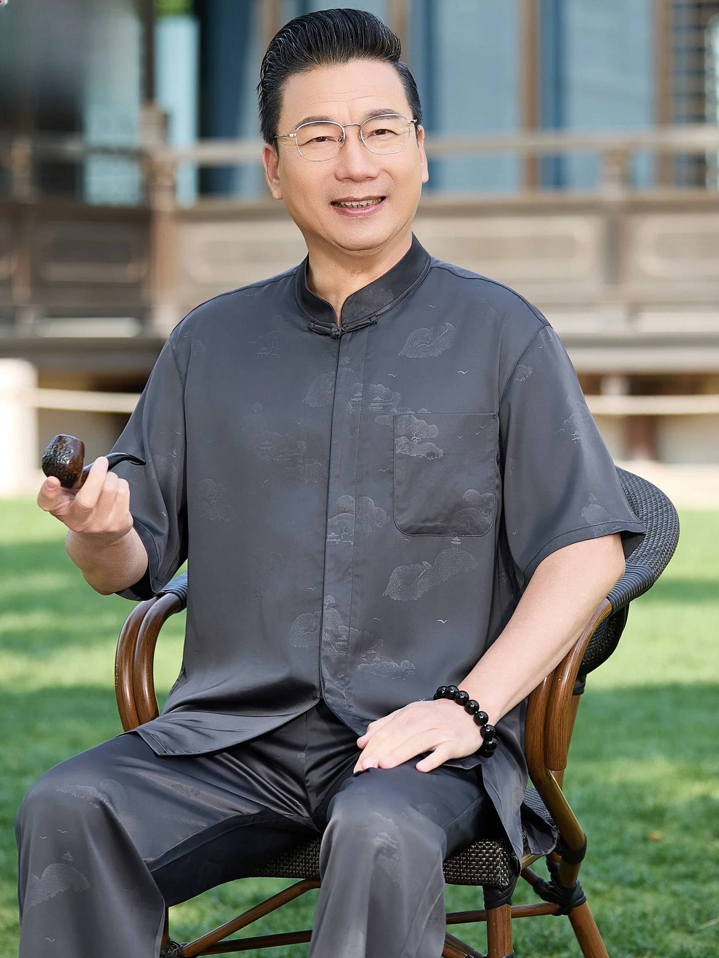 summer-ice-silk-short-sleeve-dad-set-new-chinese-style-tang-costume-men's-fashionable-breathable-comfortable-elderly-appropriate