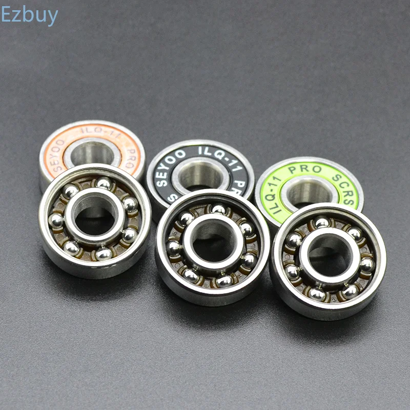 For 8Pcs 608 2RS Bearing ILQ-11 Green Longboard Speed Inline Skate Wheel Bearing Skate Scooter Smooth Skate Scooter Bearing