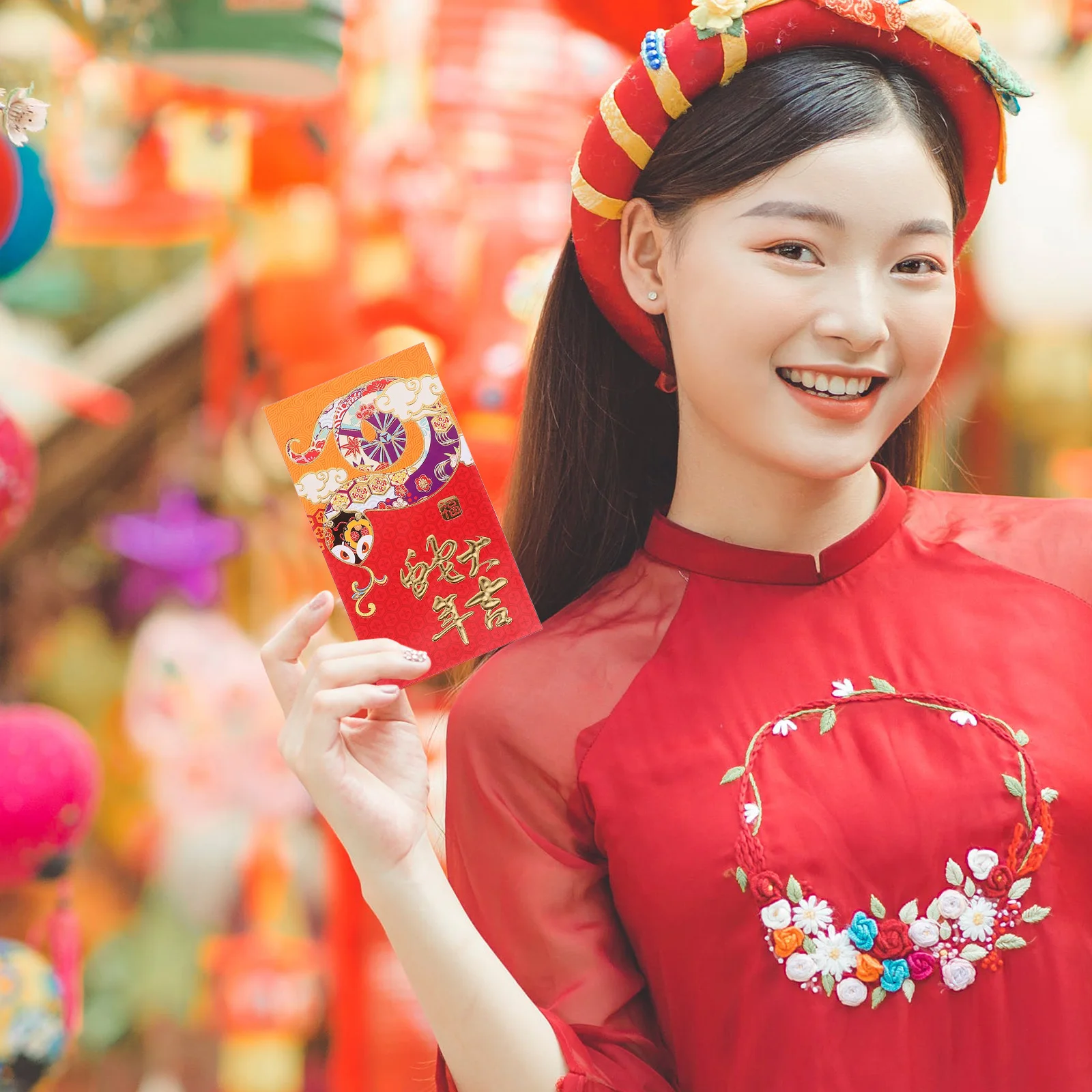 30 Uds. Sobres rojos de Año Nuevo Chino diseño de serpiente del zodiaco paquetes de dinero de la suerte regalos festivos del Festival de Primavera sobre rojo de Año Nuevo