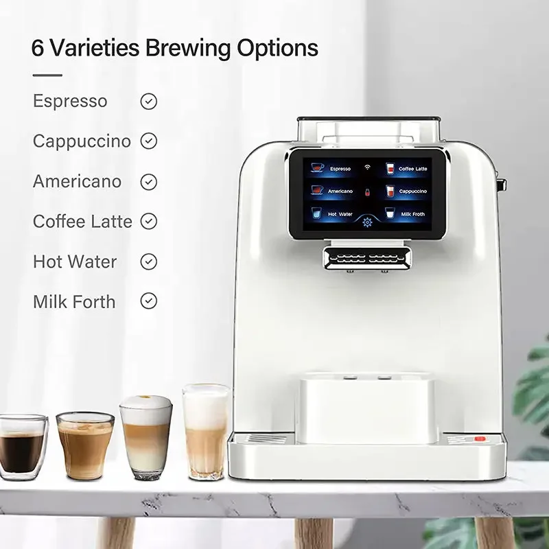 Hot Selling Touch Screen with Milk Jug Built-in Small Refrigerator Smart Coffee Machine Wifi for Home Office